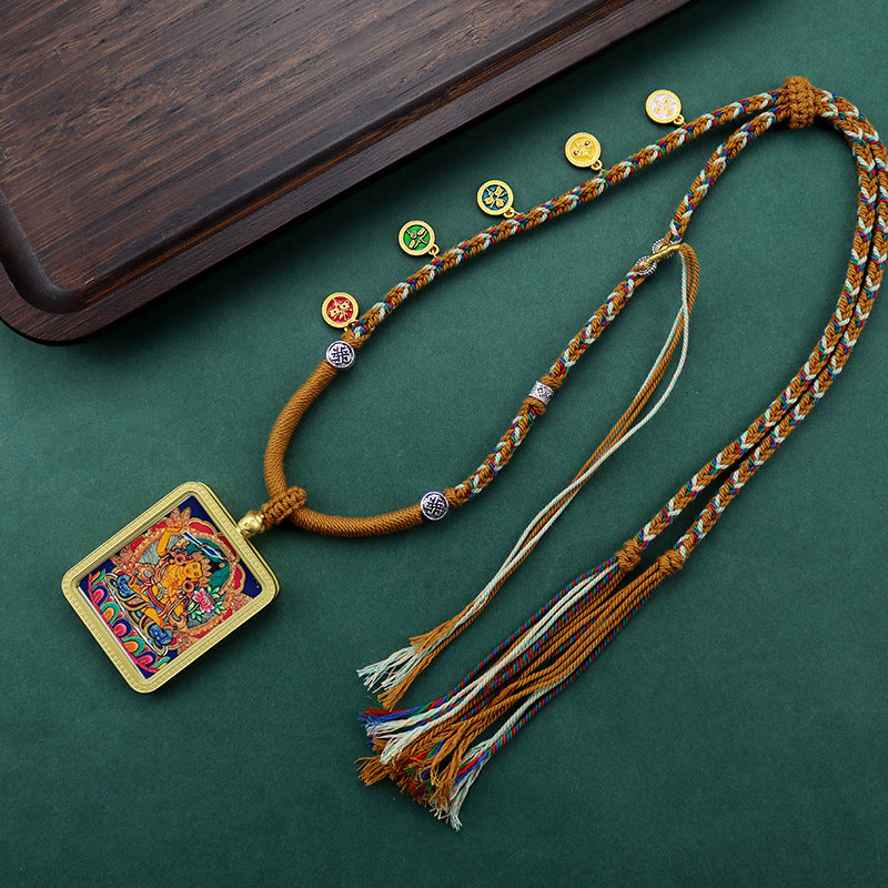 Hand Painted Golden Outline Eight Patron Necklaces