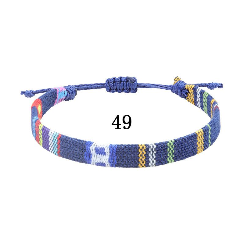 Style Cotton Linen Woven Fabric Carrying Bracelets