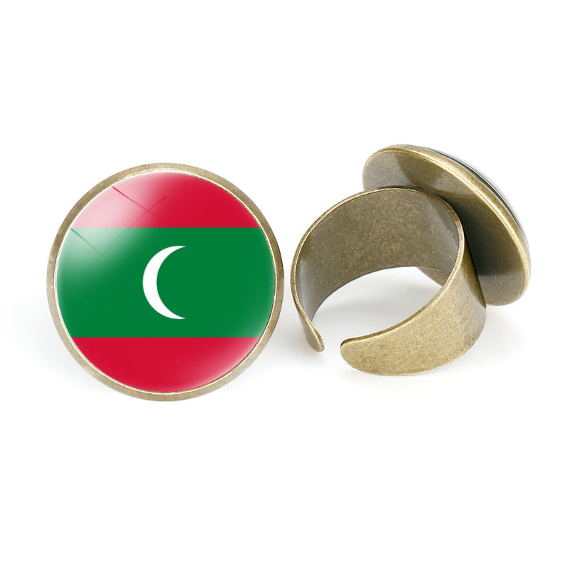 Asian Flags Vintage Open Bahrain Turkey Rings