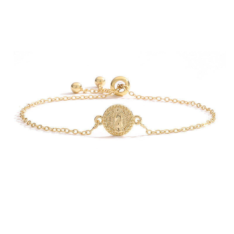 Virgin Mary Adjustable Pull Vintage Oval Portrait Bracelets