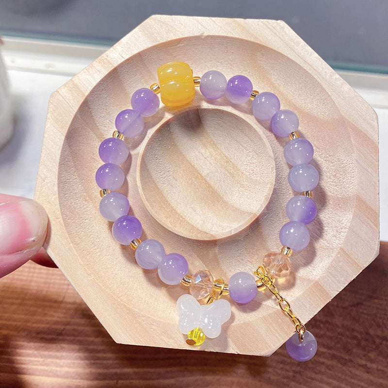 Jujube Beads Butterfly Glazed Beaded Candy Bracelets