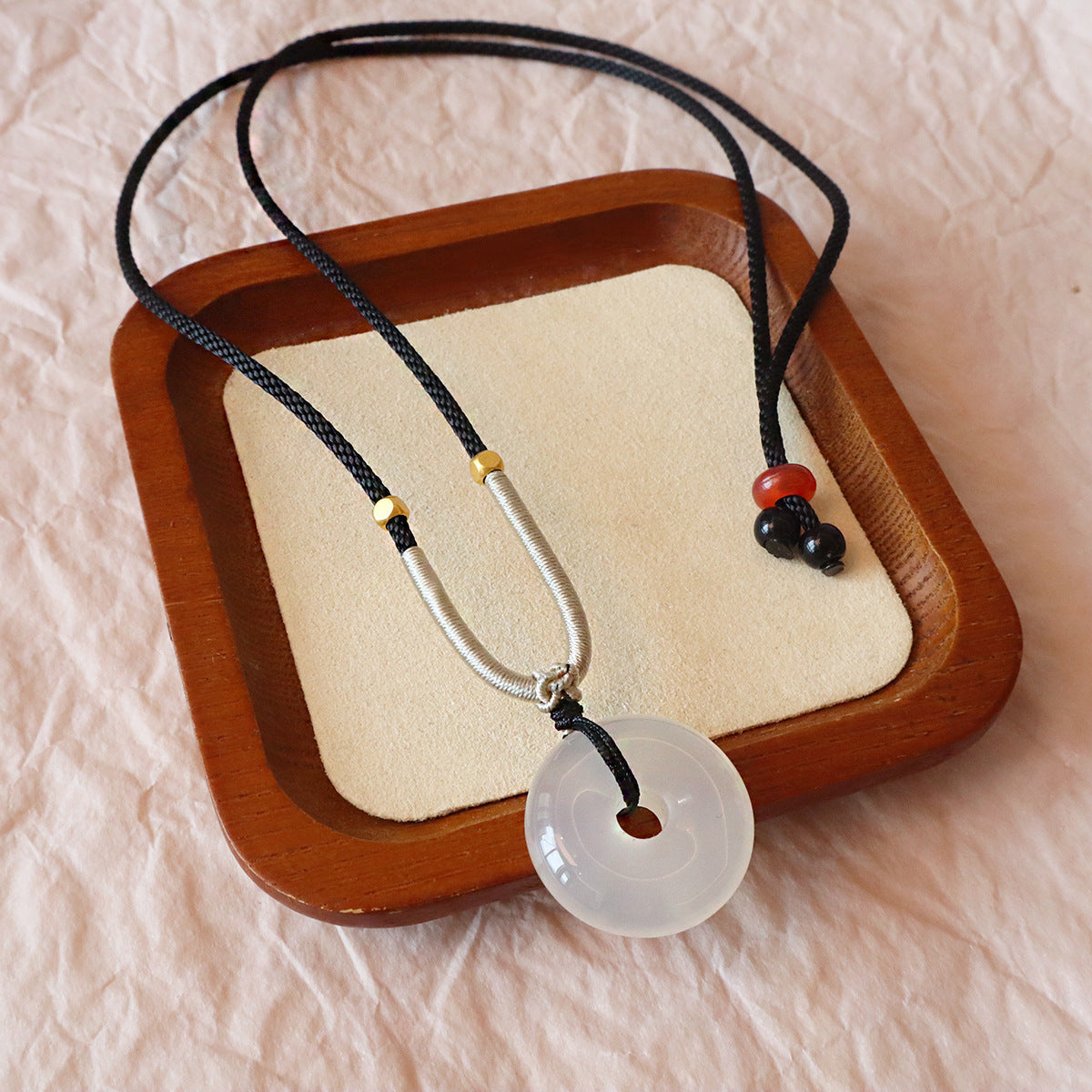 Buckle Chalcedony Fox Gourd Flower Moon Necklaces