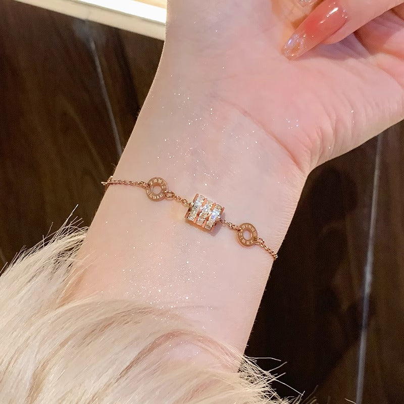 Steel Light Luxury Minority Roman Hand Bracelets