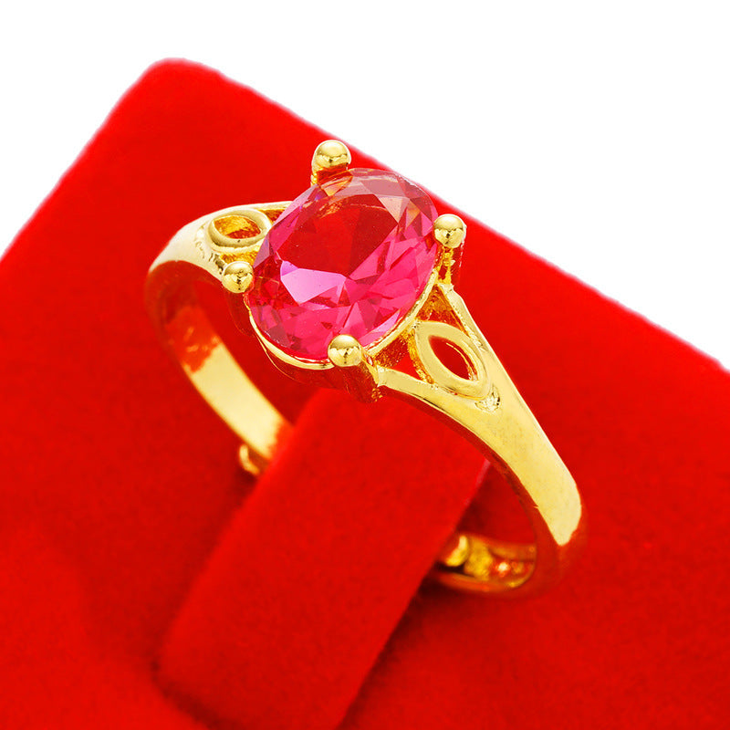 Women's Imitation Diamond Colored Gemstone No Color Rings