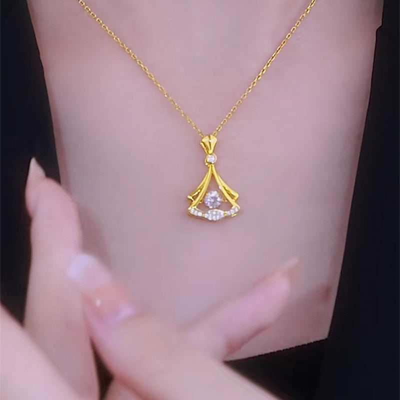 Fan-shaped Titanium Steel Female Fashion Light Luxury Necklaces