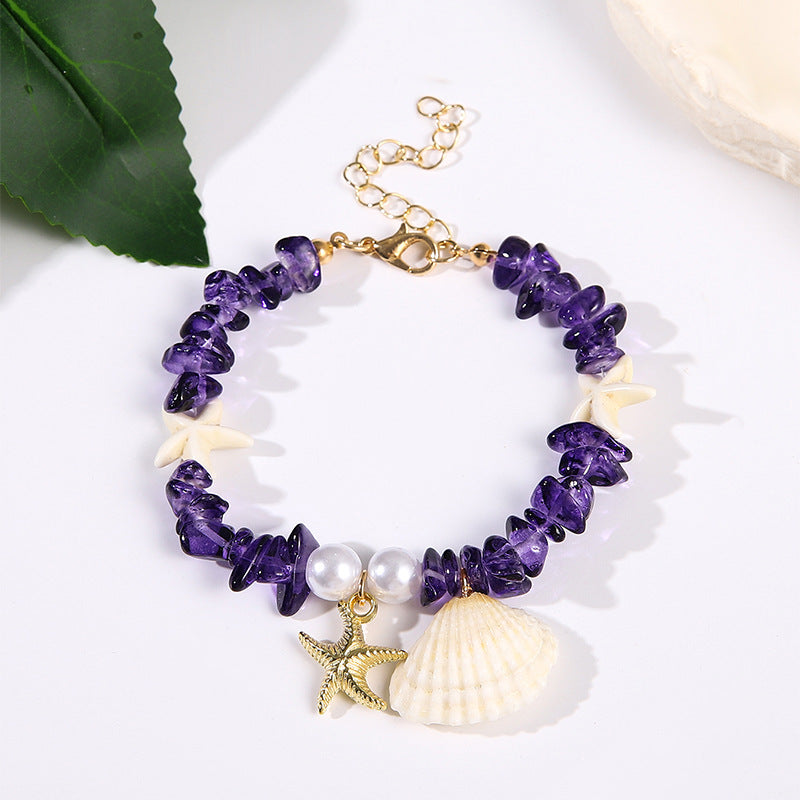 Vacation Style Shell Imitation Pearl Gravel Bracelets