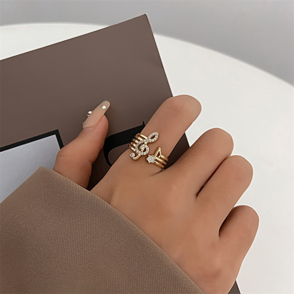 Women's Note Simple Fashion Advanced Design Sense Rings