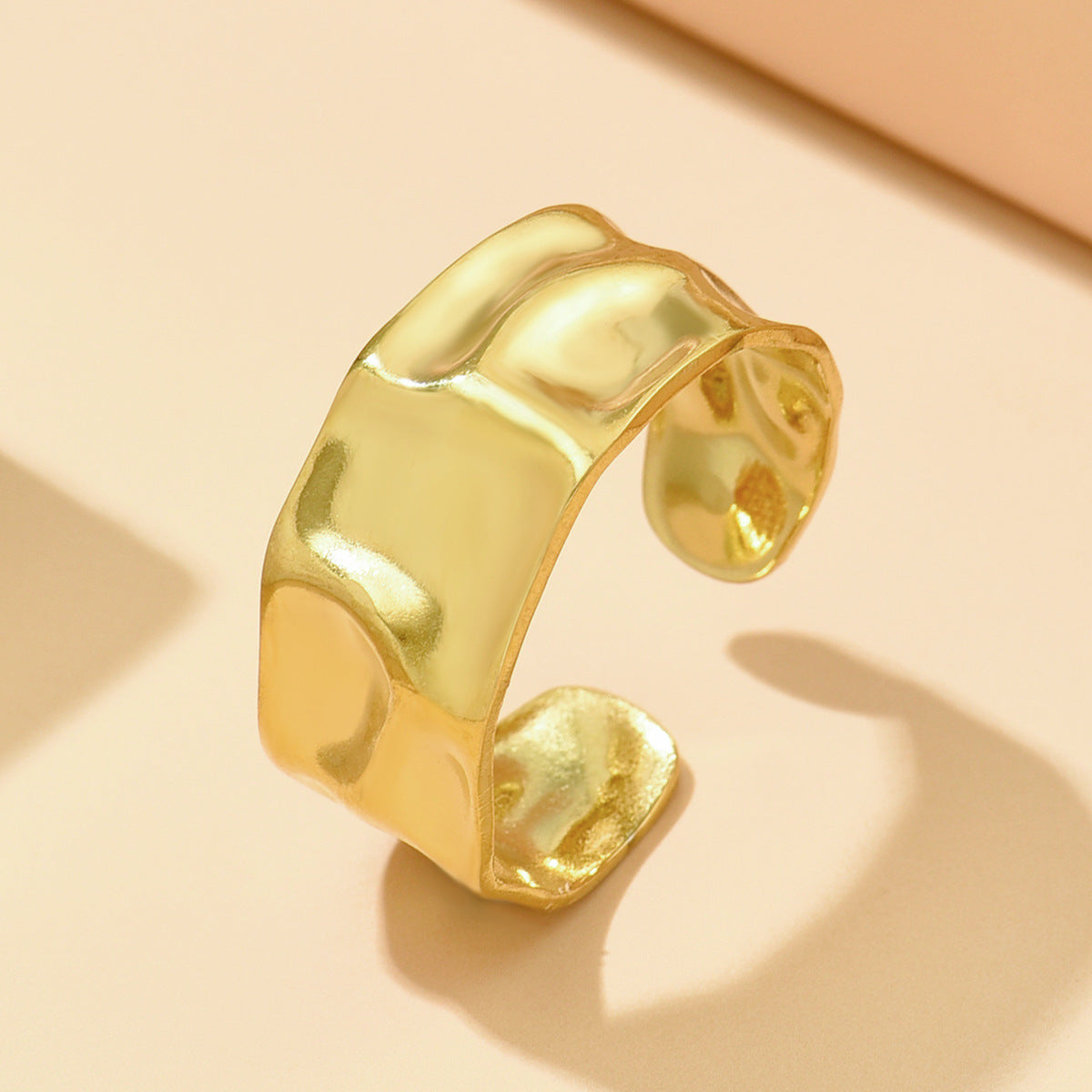 Baroque Style Female Opening Irregular Tapping Rings