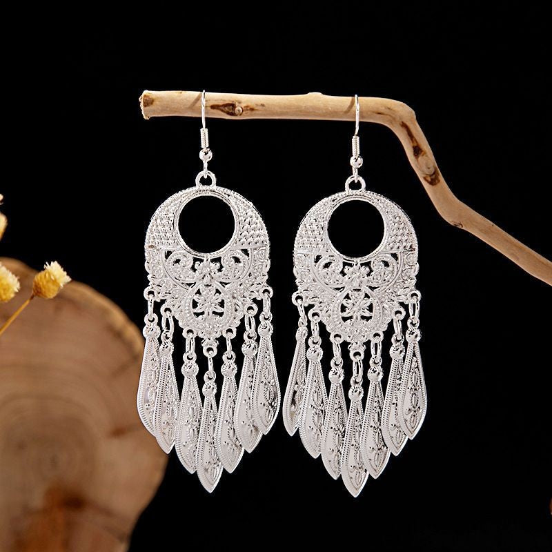 Sier Family Minority Ethnic Style Tourist Attractions Earrings