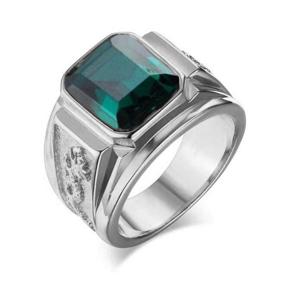 Men's Color Gem Personality Dragon Totem Fashion Rings