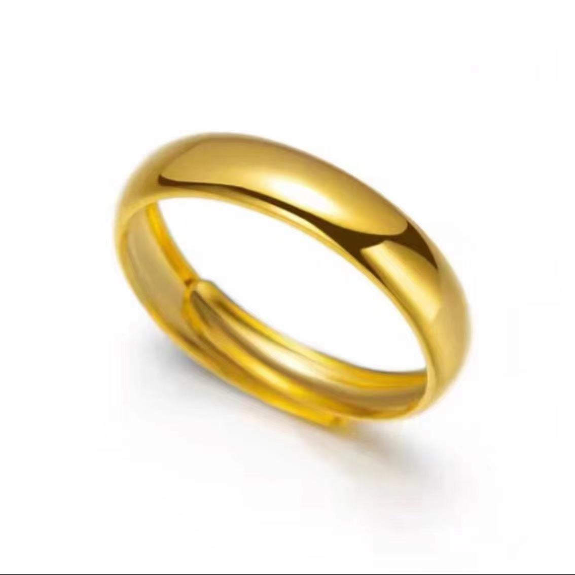 Women's & Men's Stall Sier-plated Smooth Opening Accessories Gold-plated Rings