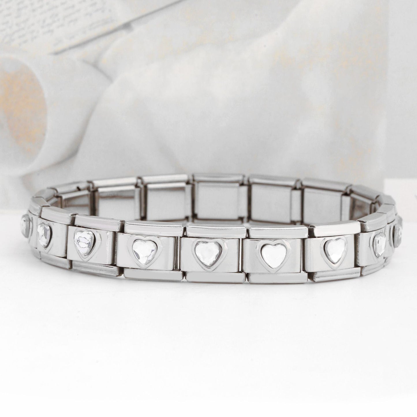 Heart Double Peach Gem Series Stainless Bracelets