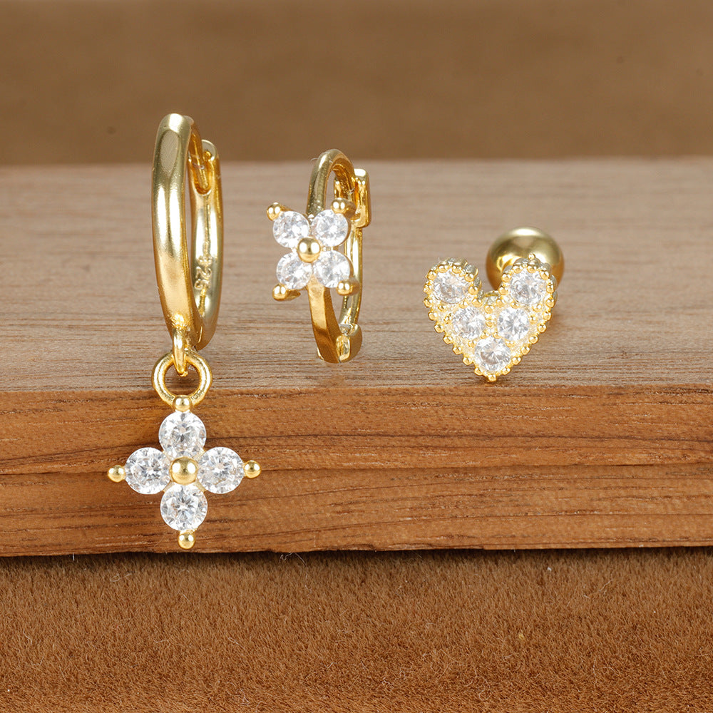 Women's Ear Zircon Star Moon Suit Light Earrings