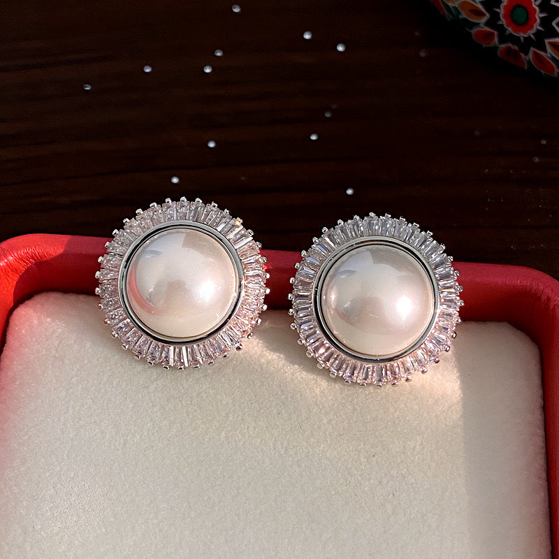 Style Design Disc Zircon Bead Retro Affordable Earrings