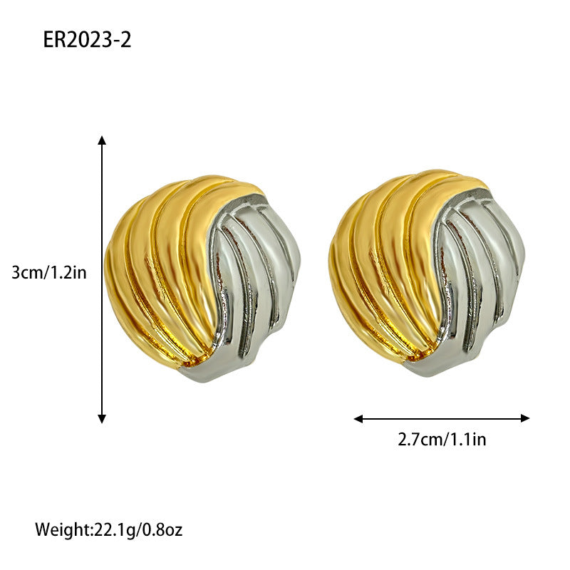 Gold Sier Color Matching Shell Heart-shaped Earrings