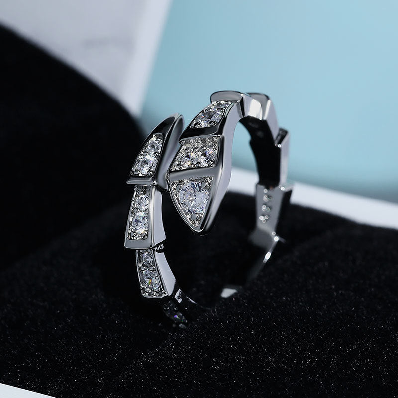 Style Imitation Sier Snake Bone Full Open Rings