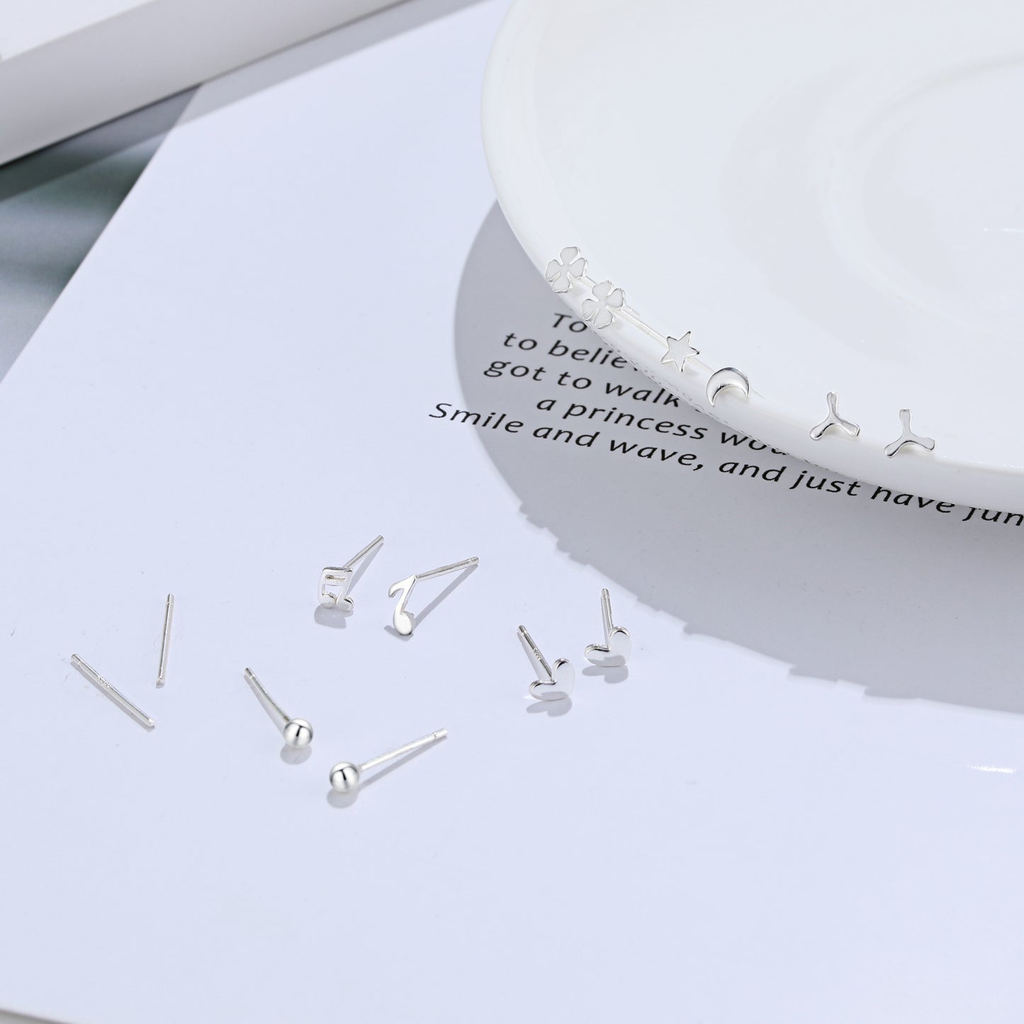 Women's Sterling Sier For Trendy One Week Small Ornament Earrings