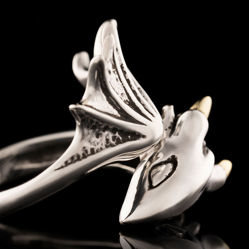 Retro Small Flying Dragon Fashion Unique Design Dark Rings