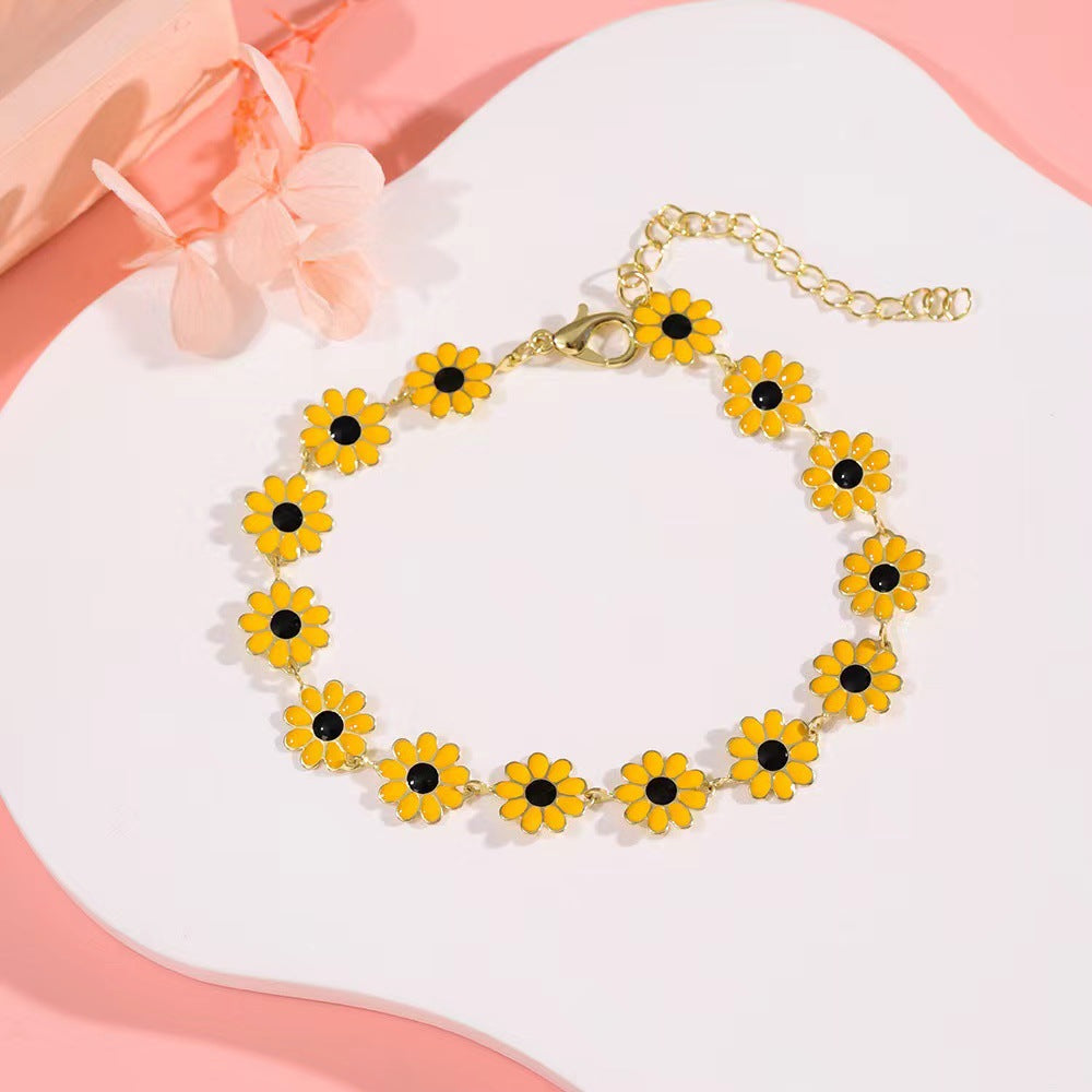 Drop Oil Little Daisy Flower Clavicle Necklaces