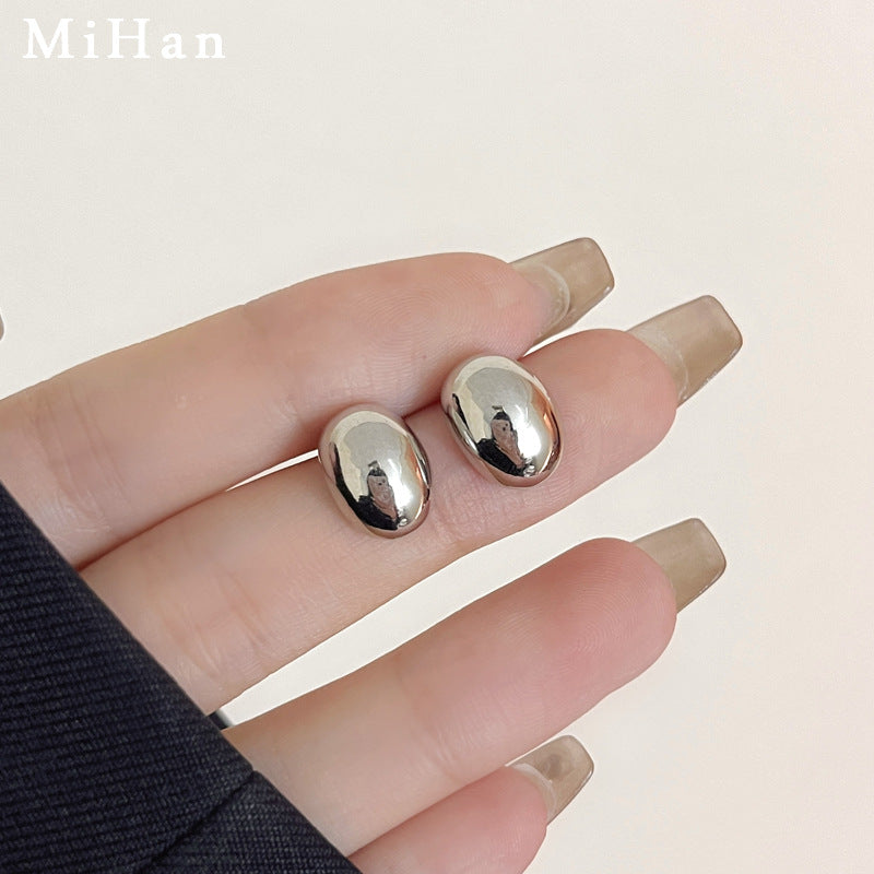 Needle Small Metal Simple Oval Graceful Rings