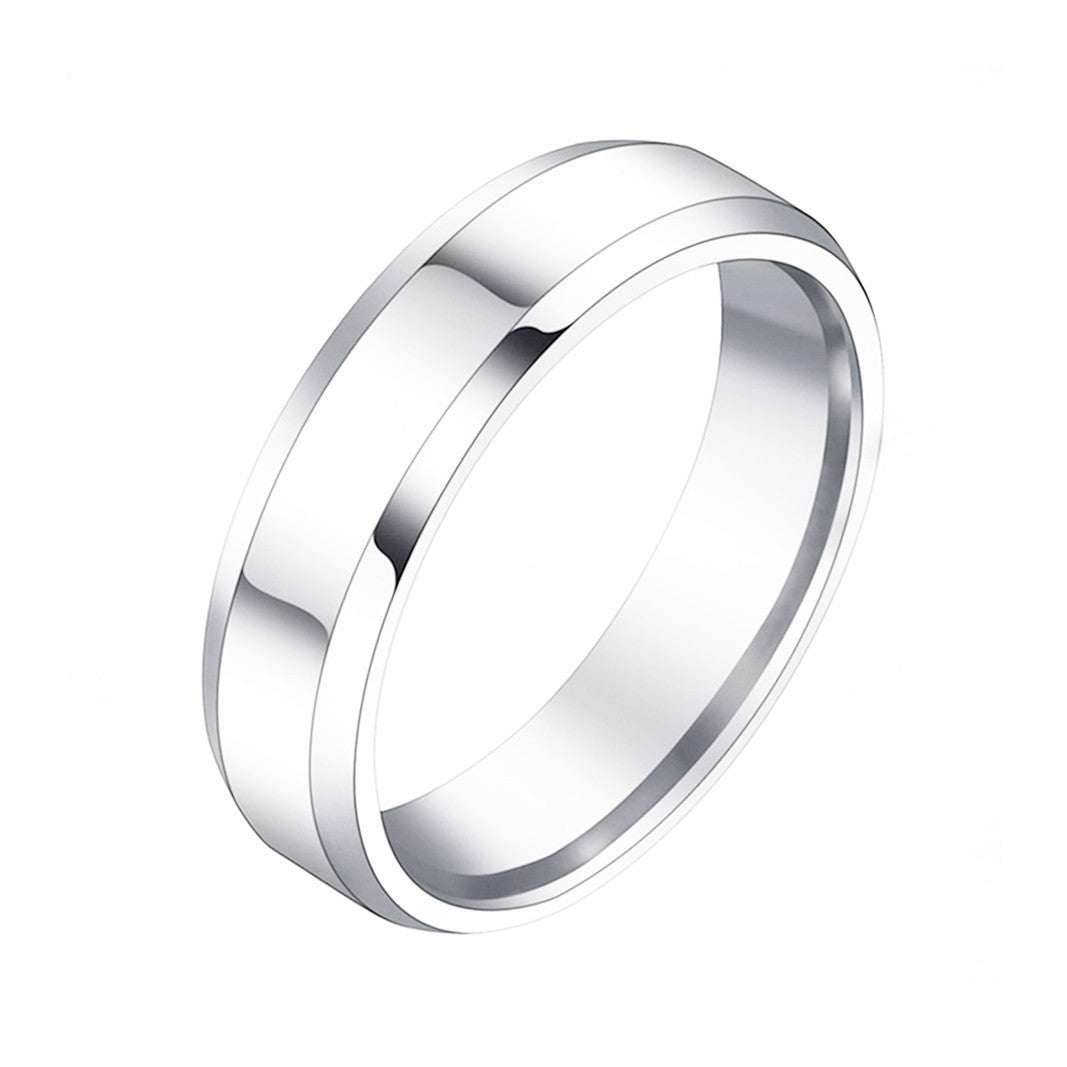 Can Carve Writing Double Beveled Titanium Rings