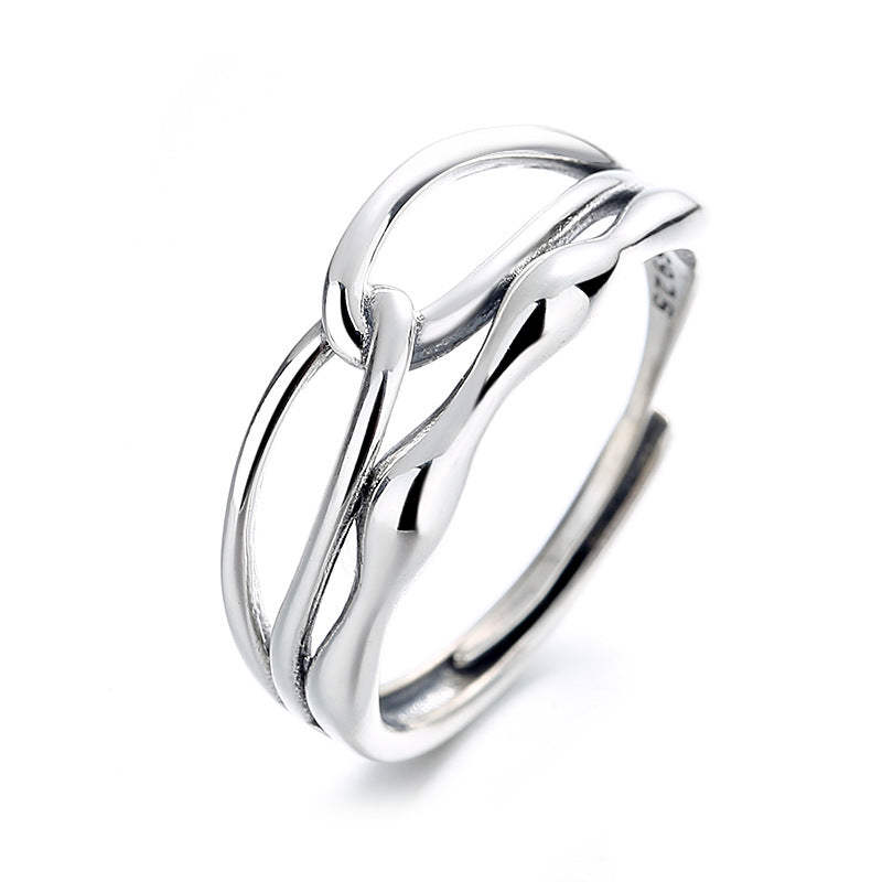 Sterling Sier Twisted Irregular Line Style Rings
