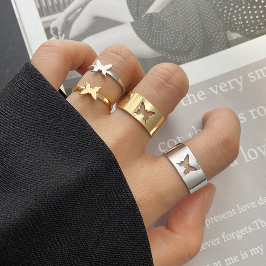 Ornament Hip Hop Gold Suit Star Moon Rings