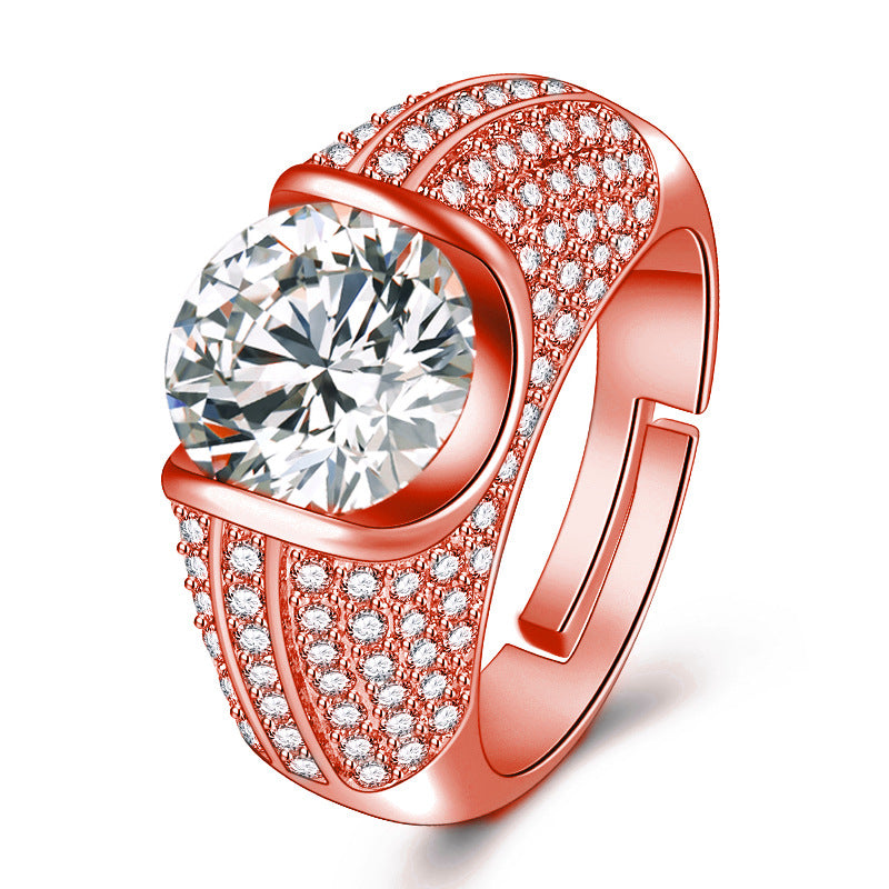 Karat Eight Hearts Arrows Diamond Platinum Plated Rings