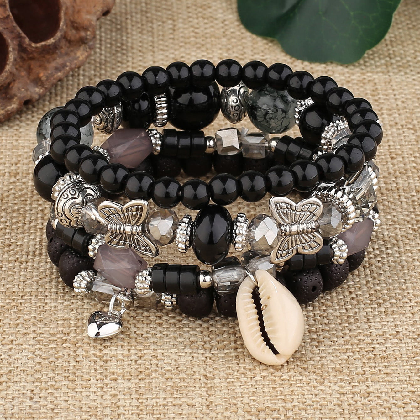 Bohemian Ethnic Fashion Butterfly Crystal Layered Bracelets