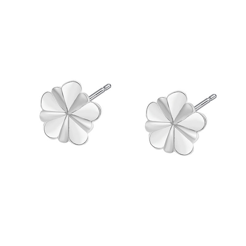 Sier Pure Flower Summer Simple Design Earrings