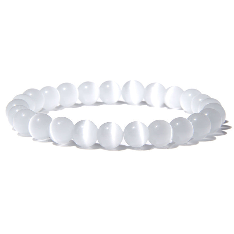 Men's Natural Stone Beads White Turquoise Elastic Bracelets