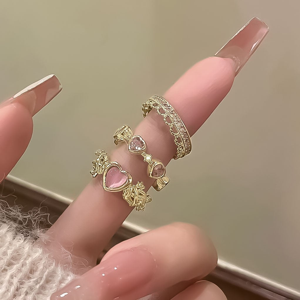 Love Heart-shaped Exquisite Light Luxury Butterfly Rings