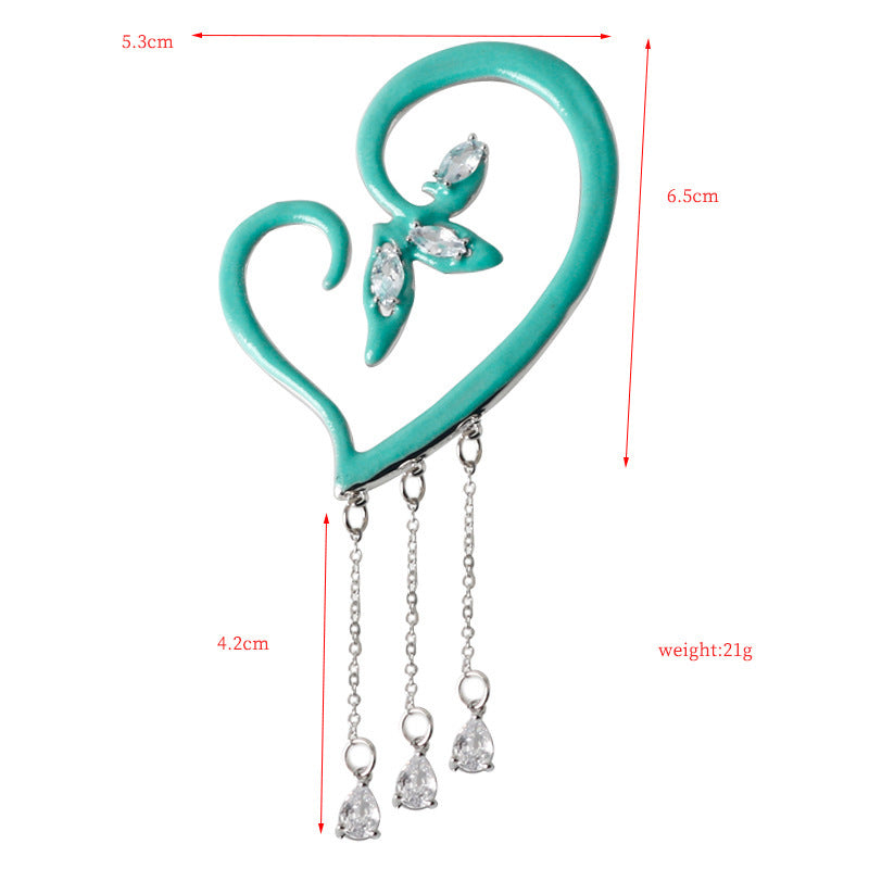 Travelers Empty Autumn Unilateral Temperament Feather Tassel Carved Earrings