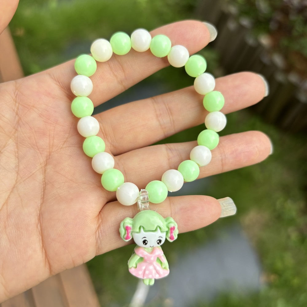 Children's Cute Colorful Acrylic Beads Plastic Stringed Bracelets