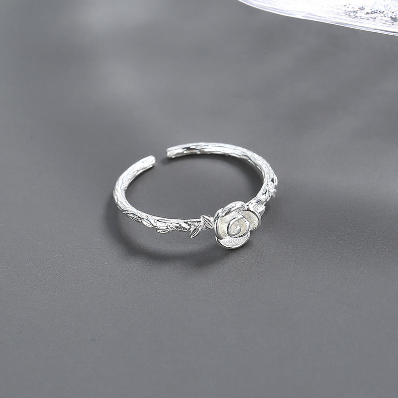 Ning Three-dimensional Rose Open Super Sweet Rings