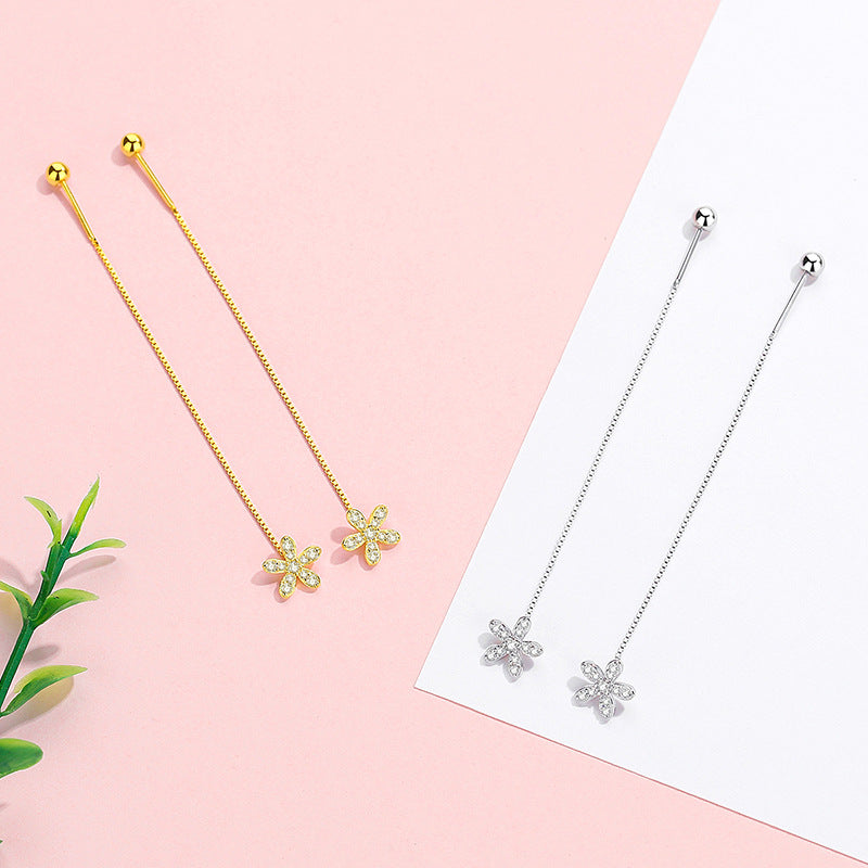 Butterfly Sweet Temperamental Minority Fashion Simple Sier Love Earrings