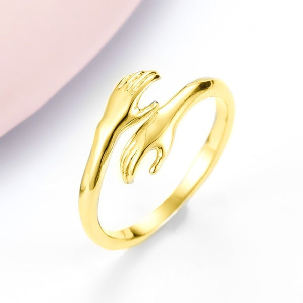 Women's Alloy Simple Hands Hug Opening Adjustable Rings
