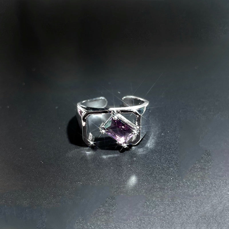 Star Purple Diamond Zircon Series Open Female Affordable Rings