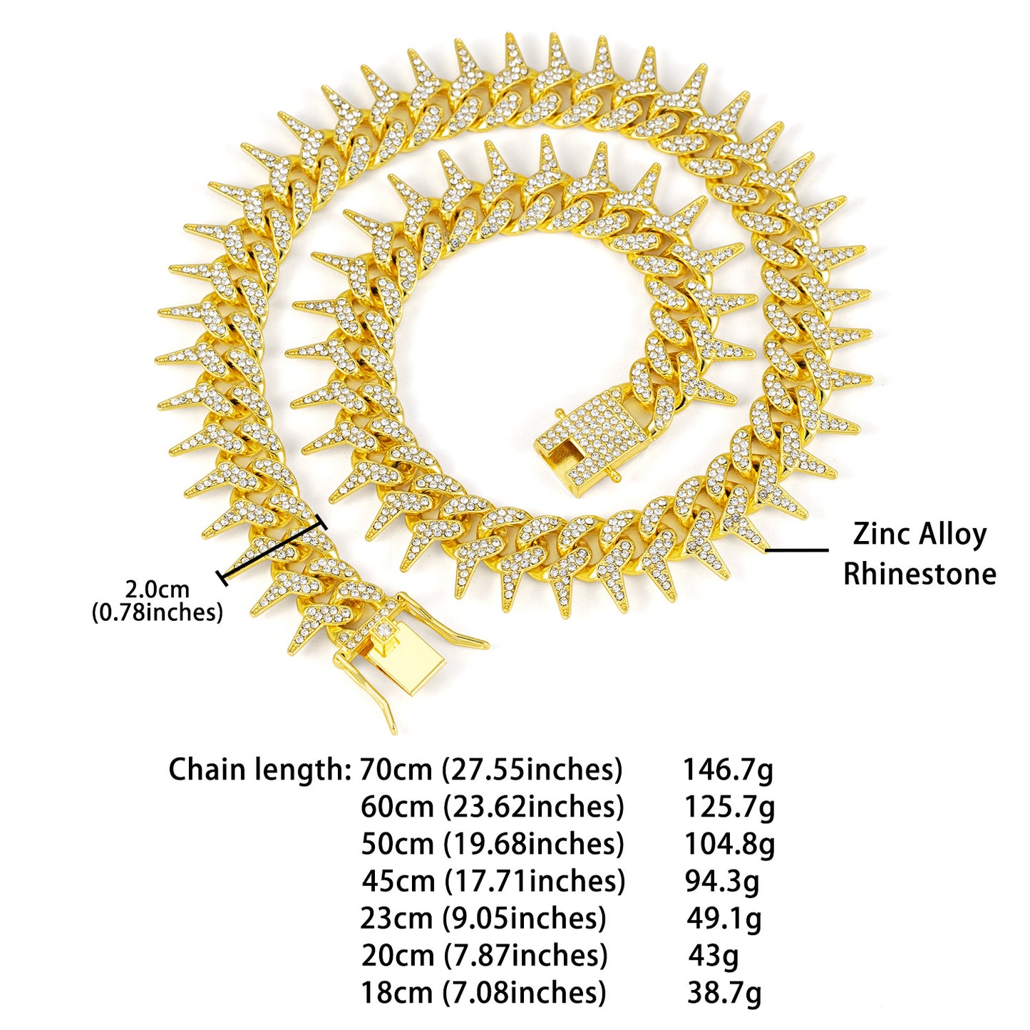 Men's Alloy Full Diamond Rock Rap Hip Necklaces