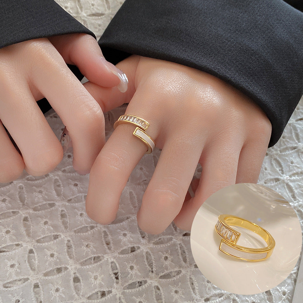 Style Simple Refined Zircon Female Niche Rings