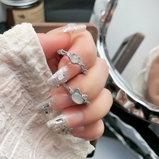 Kitten Exquisite Fashion Female Adjustable Cold Rings