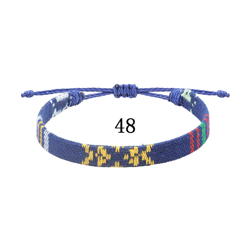 Style Cotton Linen Woven Fabric Carrying Bracelets