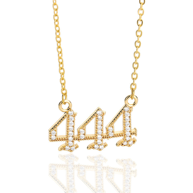 Women's & Men's Digital Angel Zircon Couple Ancient English Necklaces