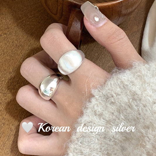 Sterling Sier Simple Niche High Sense Rings