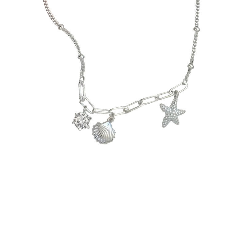 Women's Sier Starfish Shell For Design Vacation Style Necklaces