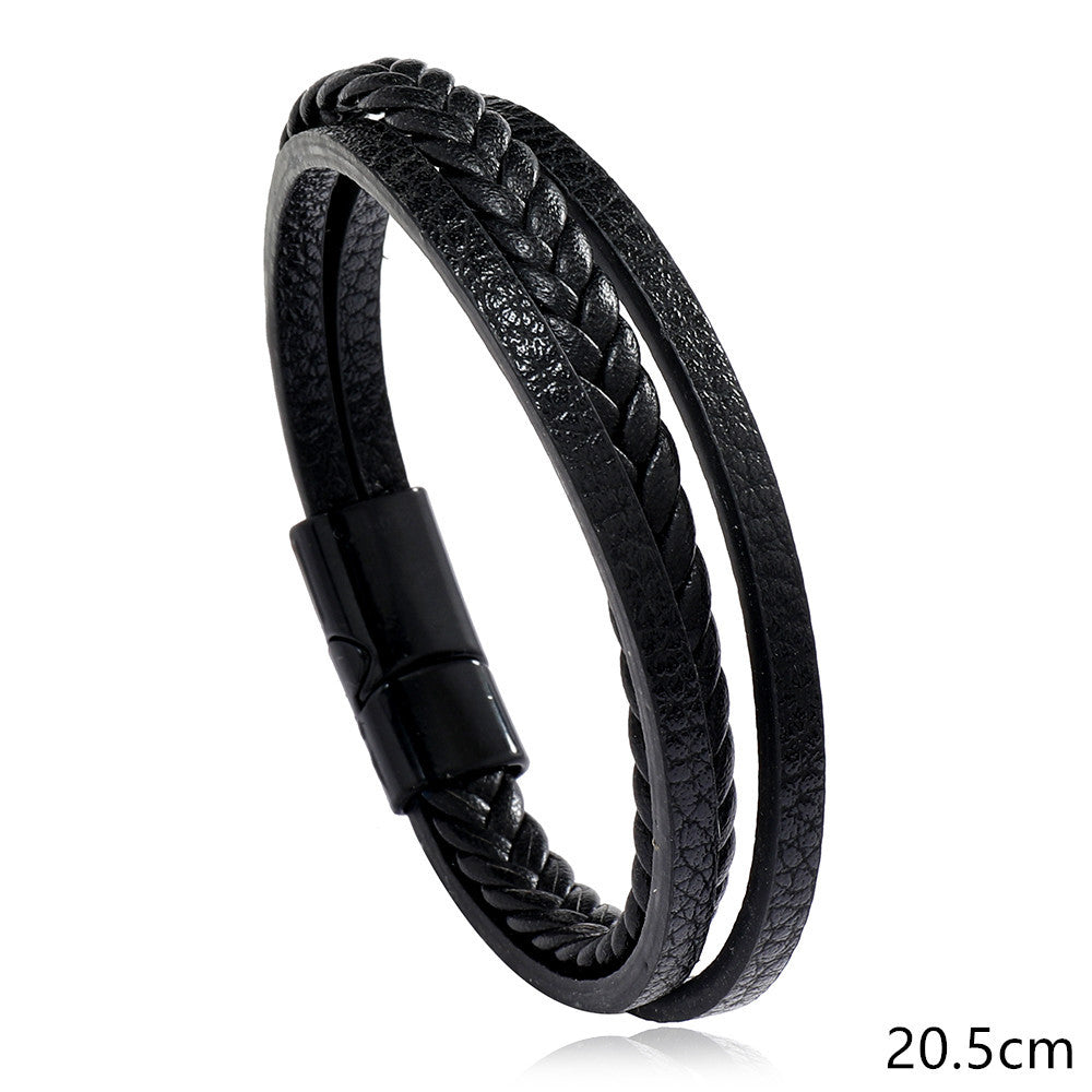 Men's Simple Fashion Woven Leather Rope Vintage Bracelets