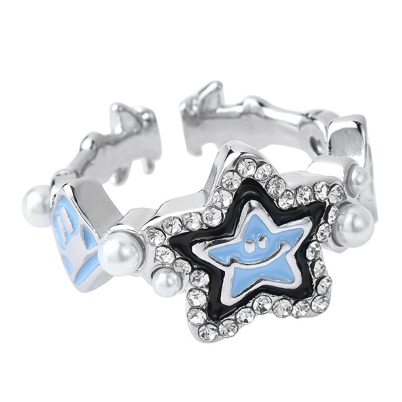 Women's & Men's Retro Distressed Niche Adjustable Opening Dark Rings