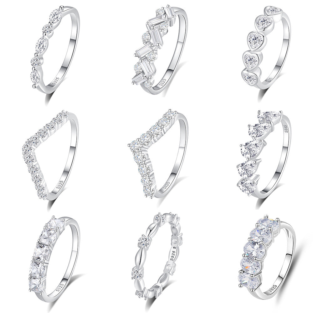 High Carbon Rhinestone Female Style Special Rings