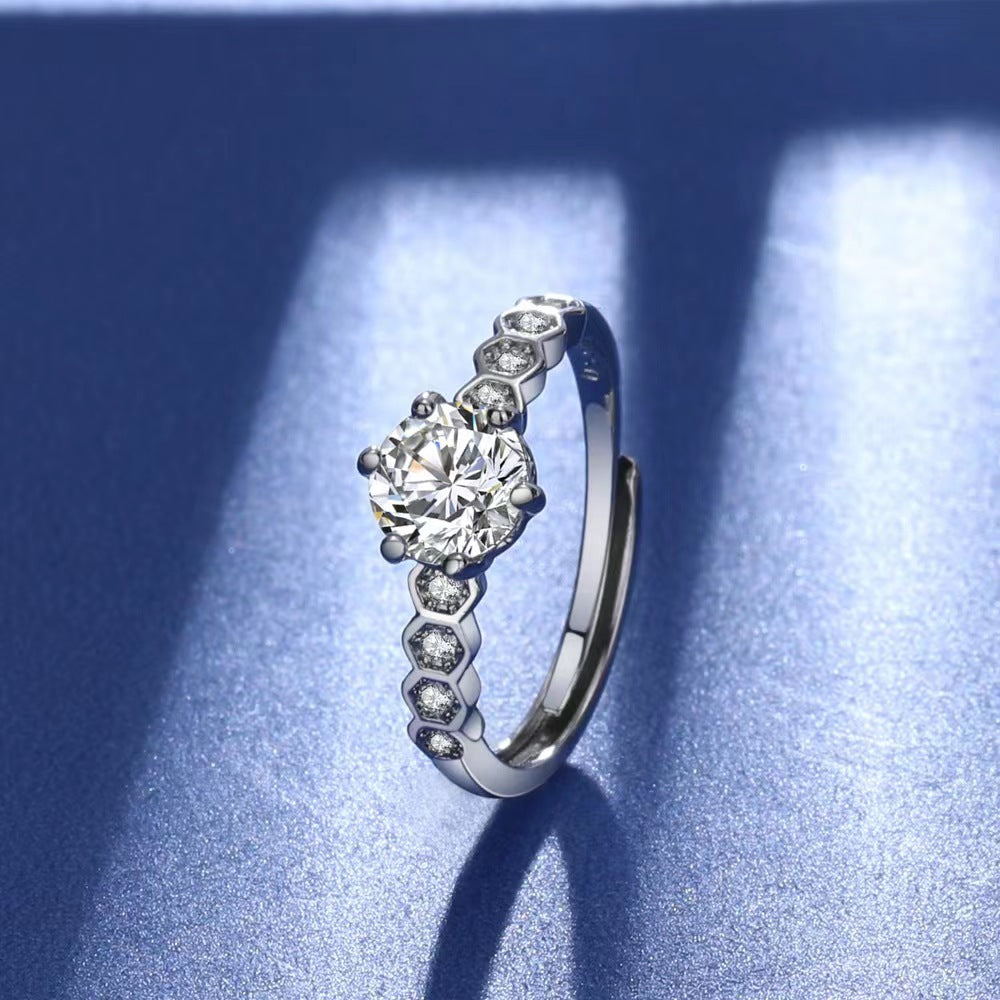 Live Broadcast Sier Moissanite Female Karat Rings