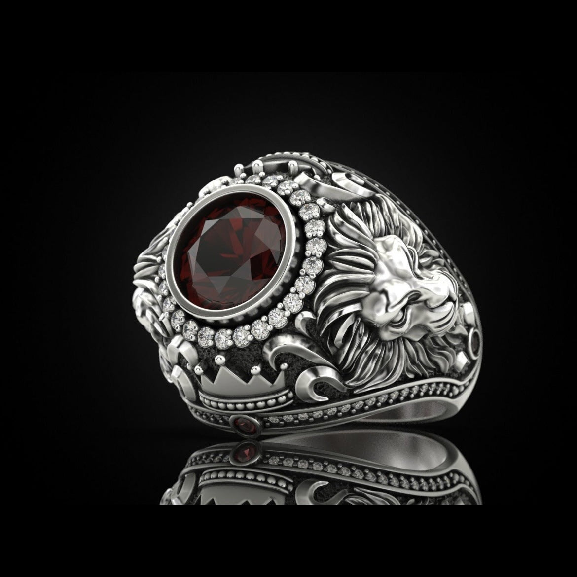 Men's Gold Sier Alloy Vintage Man's Crown Rings